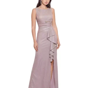 Vestido drapeado con purpurina pequeña