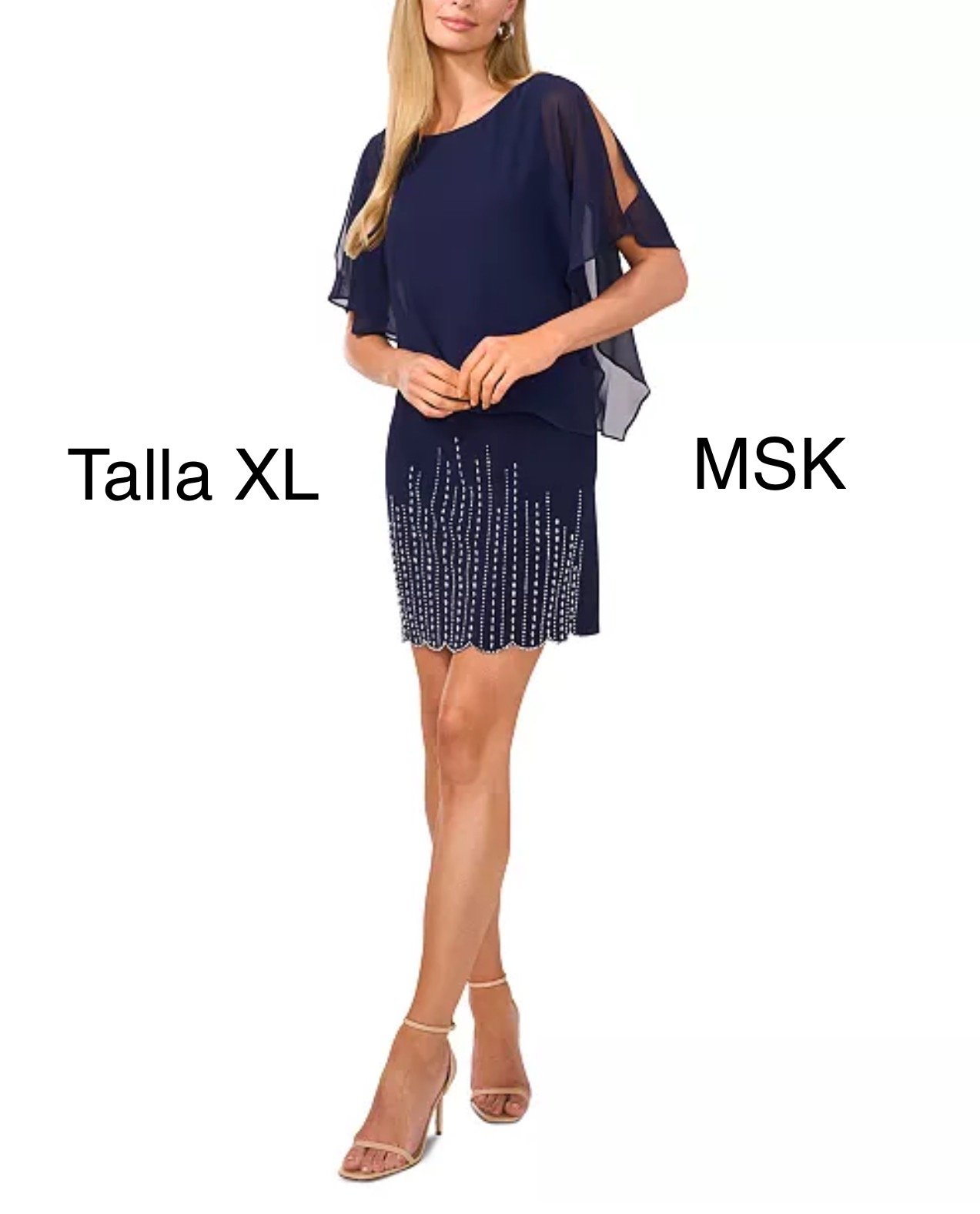 704A6E3A-10BB-45A5-8E77-302DCAEB7D02 Vestido de cóctel con capa superpuesta para mujer de Msk en San Juan, PR - Image 1