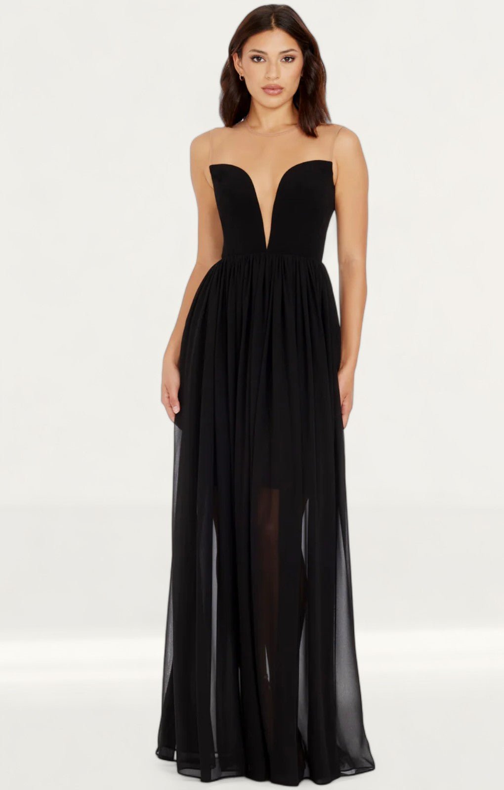 ELEANOR_DDRJ12-3053_BLACK_1B_900x1350_crop_center-Photoroom Vestido largo negro Eleanor de The Population - Image 1