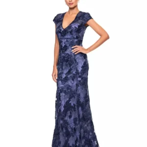 Vestido de sirena con escote en V y soutache de lentejuelas para mujer